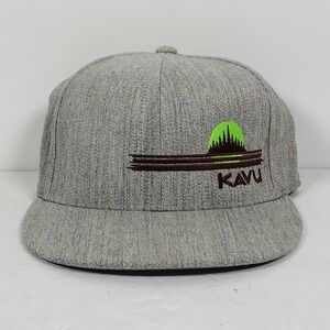 KAVU Cap Hat Gray Brown Green 210 Fitted Flex Fit 6 7/8 - 7 1/4 Fast Shipping